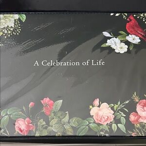 Elegant Blue Guest Book #H3012